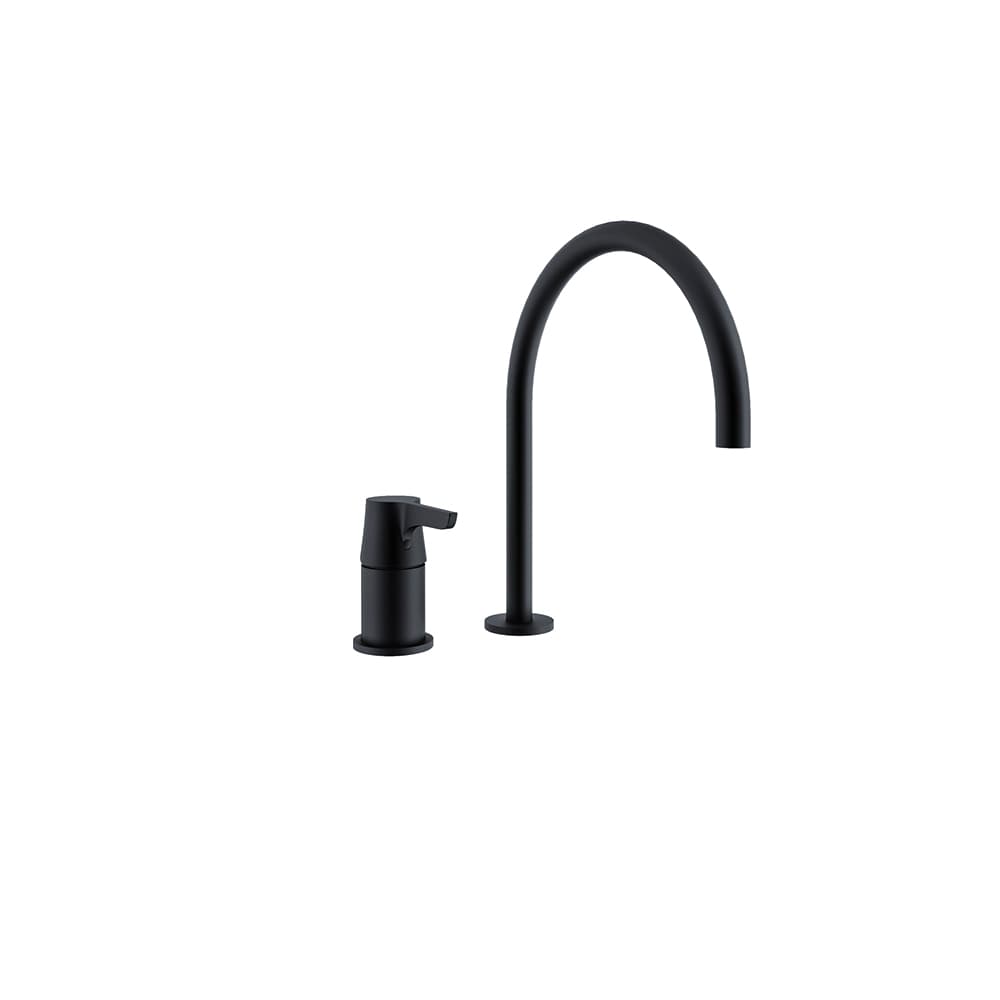 Adagio, fregadero de repisa con caño 220mm, Negro mate