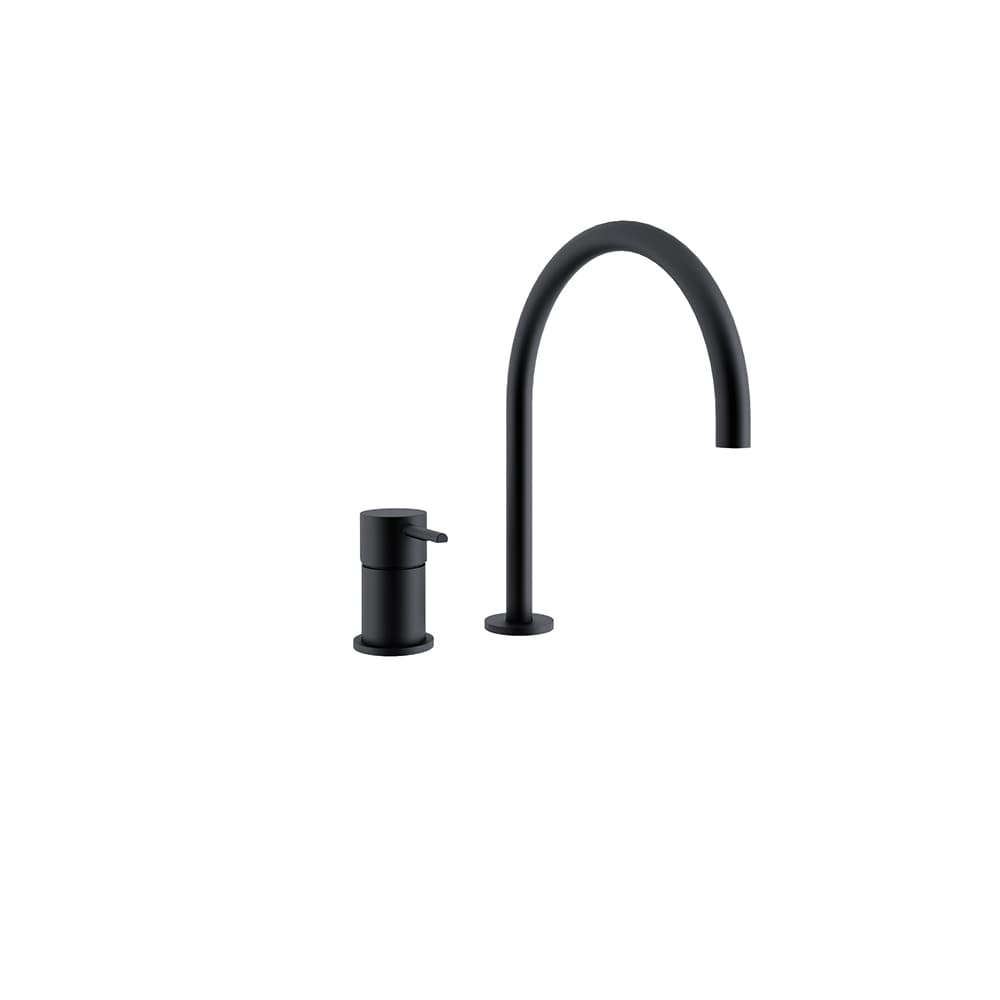 Odisea, Breeam, monomando de repisa para lavabo con caño de 144mm, Negro mate