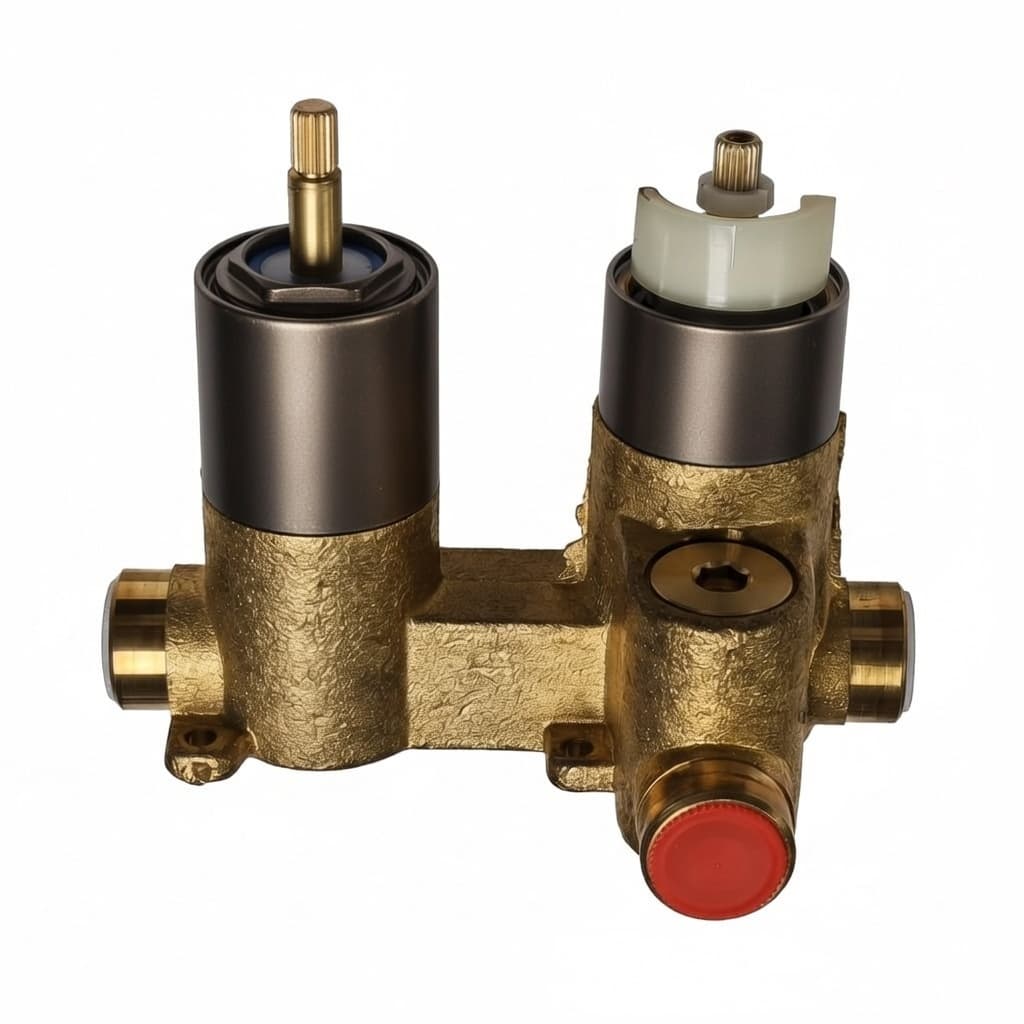 Zubehör, Unterputz-Thermostat mit 2 Wegen und Federsystem, Graphit