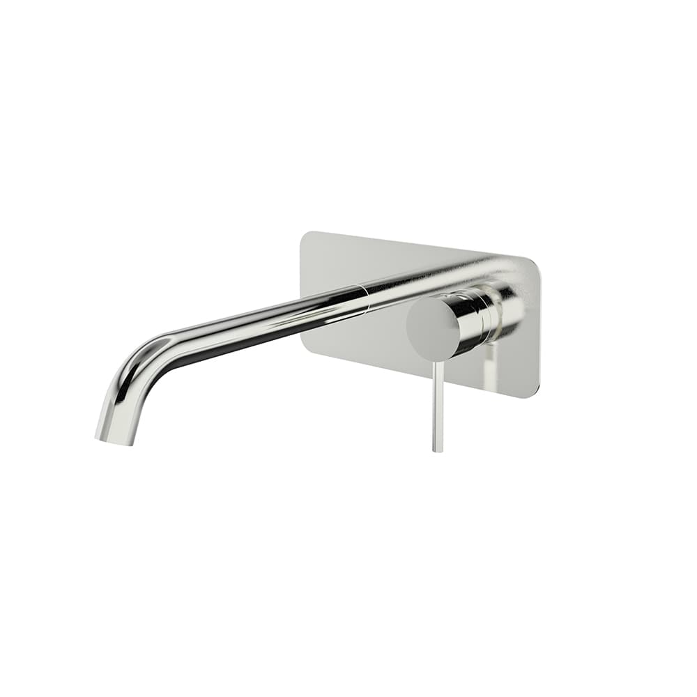 Mamma mia, aixeta monocomandament de lavabo encastada de paret amb broc de 19cm, Inox