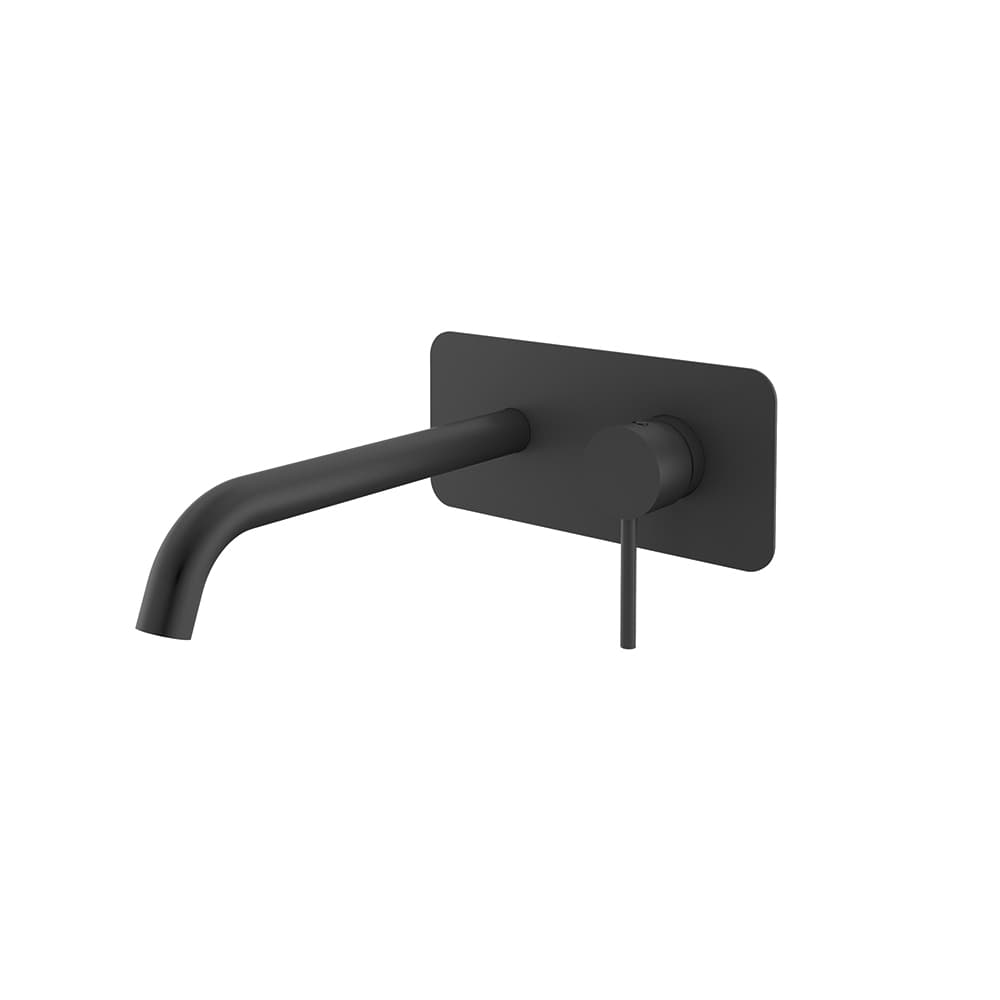 Mamma mia, aixeta monocomandament de lavabo encastada de paret amb broc de 19cm, Negre mat
