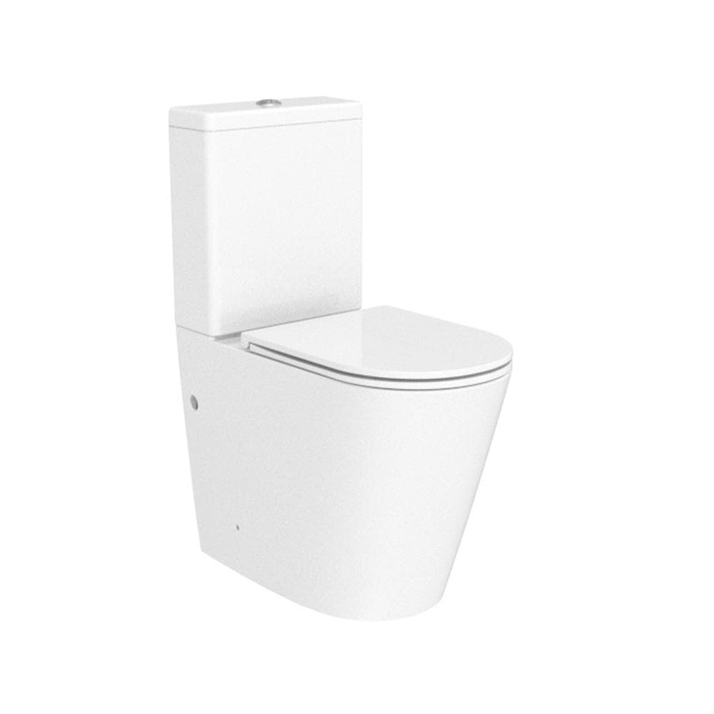 Aquitania, conjunto de inodoro completo adosado a pared, Blanco