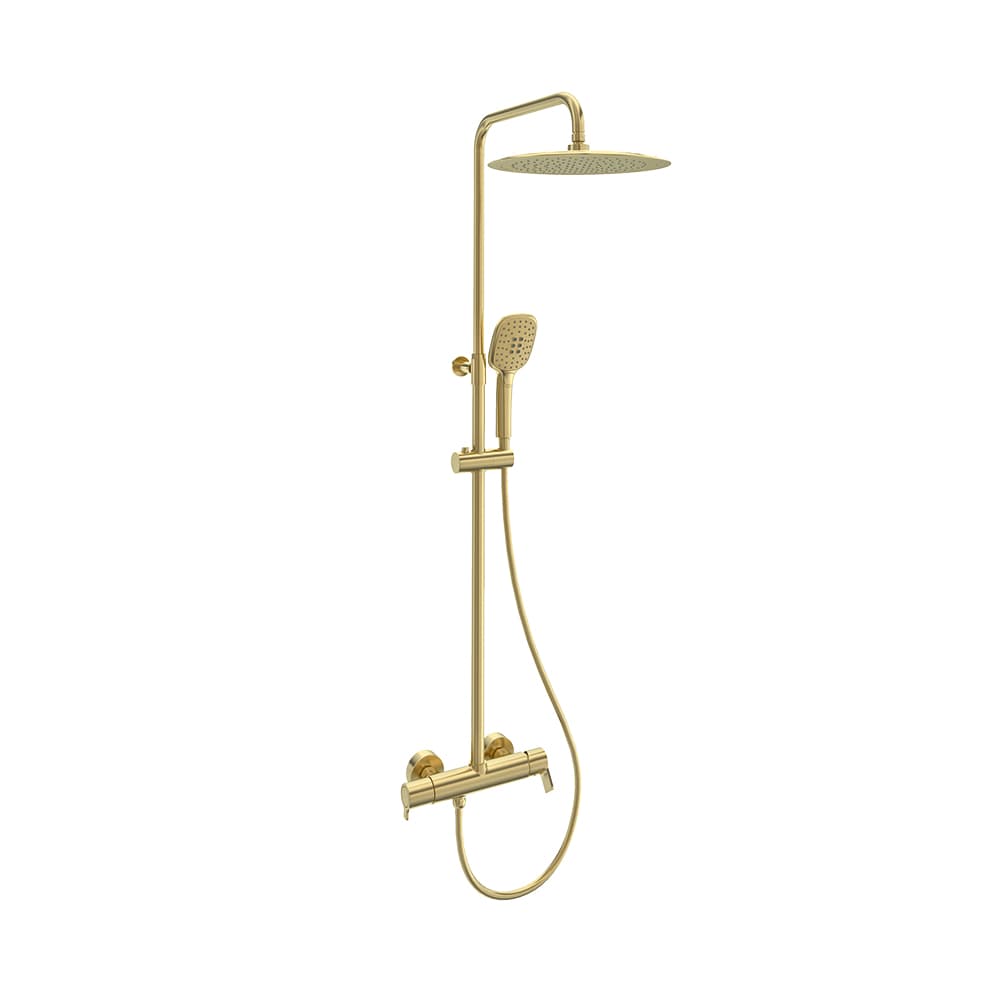 Blautherm, Teleskop-Duschsystem, Gold gebürstet