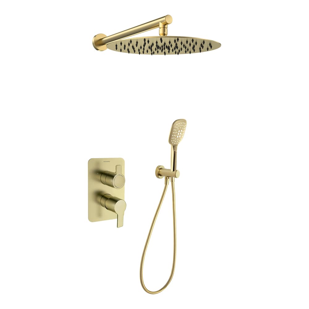 Blautherm, telescopic shower column, Brushed gold