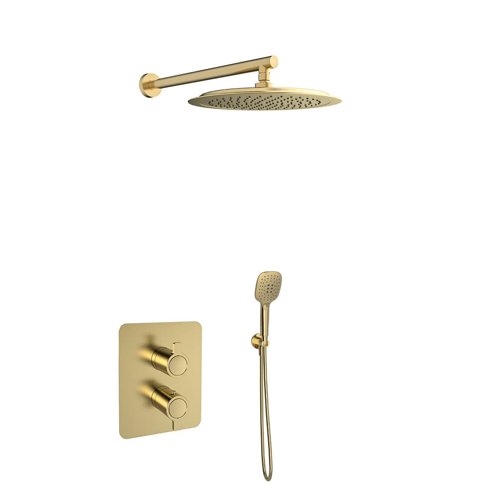 Blautherm, concealed wall-mounted mixer, Brushed gold