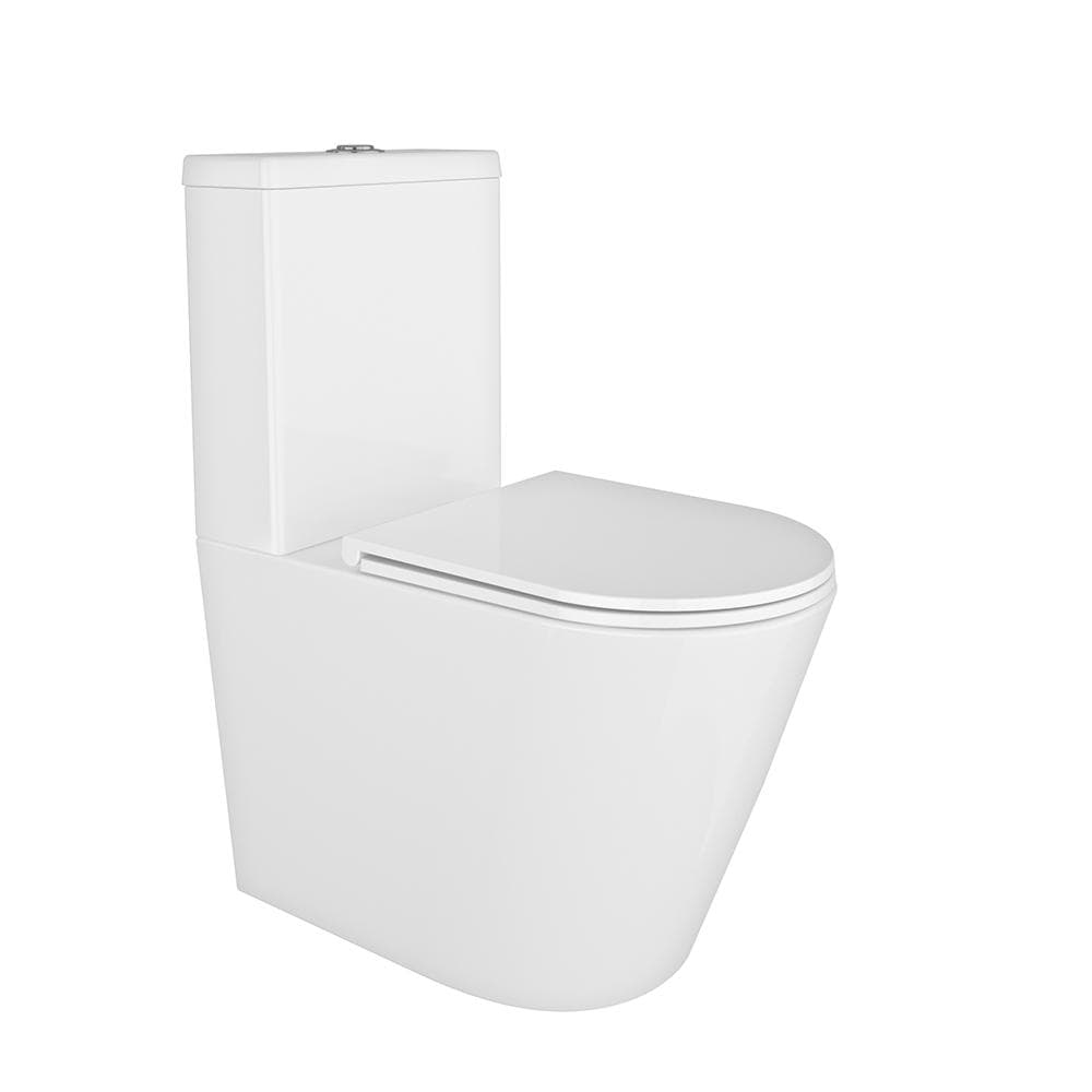 Aquitania, conjunto de inodoro completo adosado a pared con alimentación inferior, Blanco