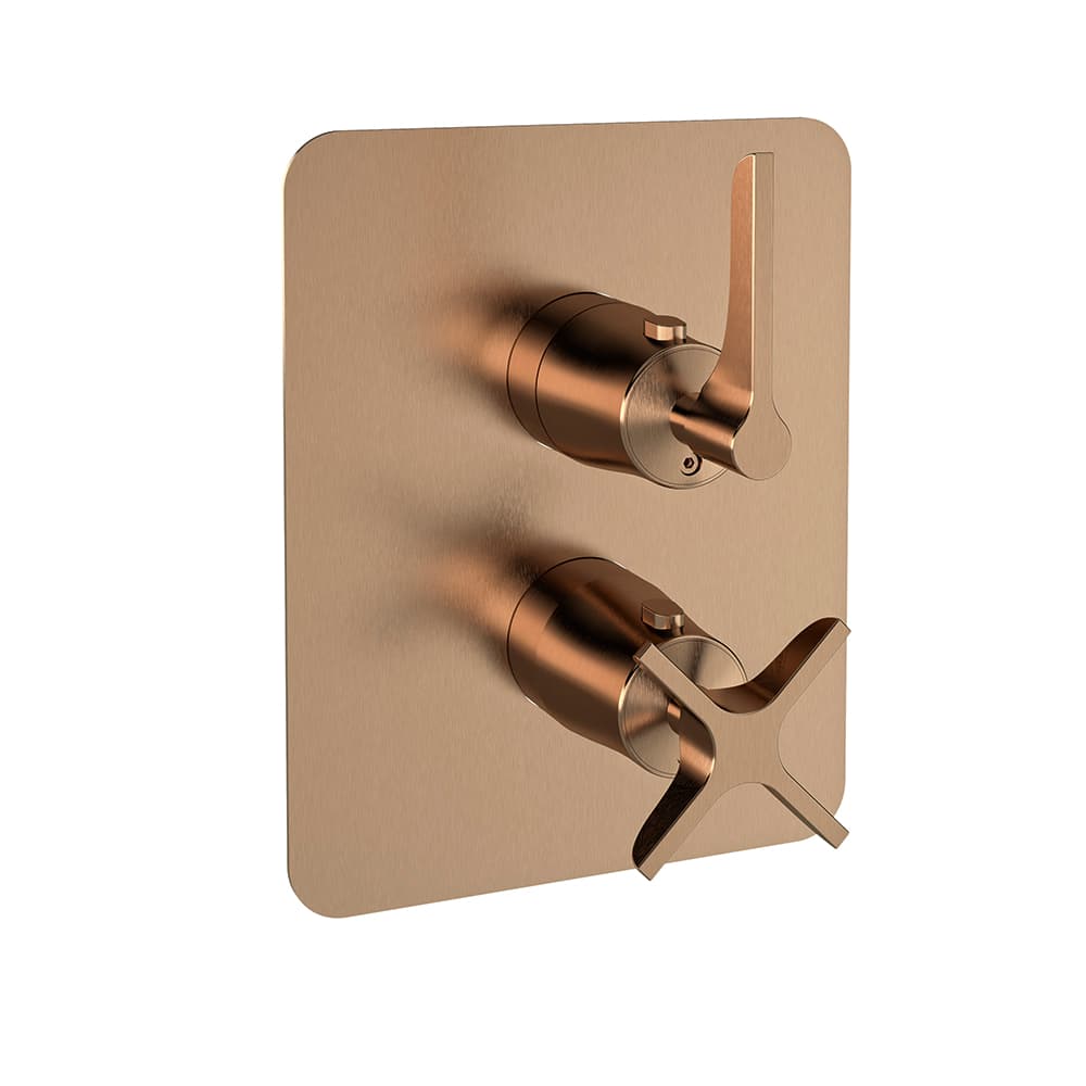 Adagio, concealed wall-mounted mixer, Brushed copper
