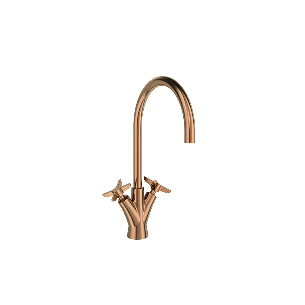 Adagio, Breeam, aixeta bicomandament de lavabo amb broc de 190mm, Coure raspallat