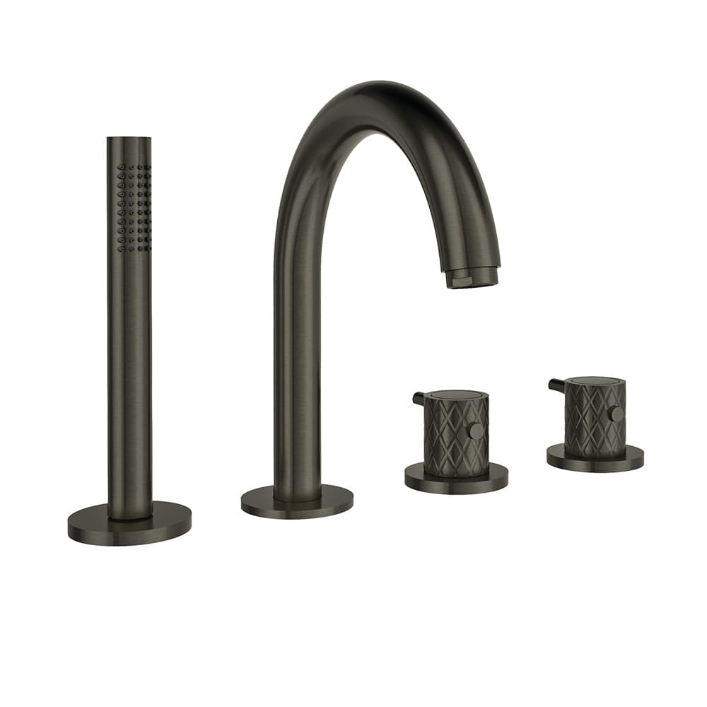 Odisea - joya, termostático de baño-ducha de repisa con equipo de ducha metálico, Graphite