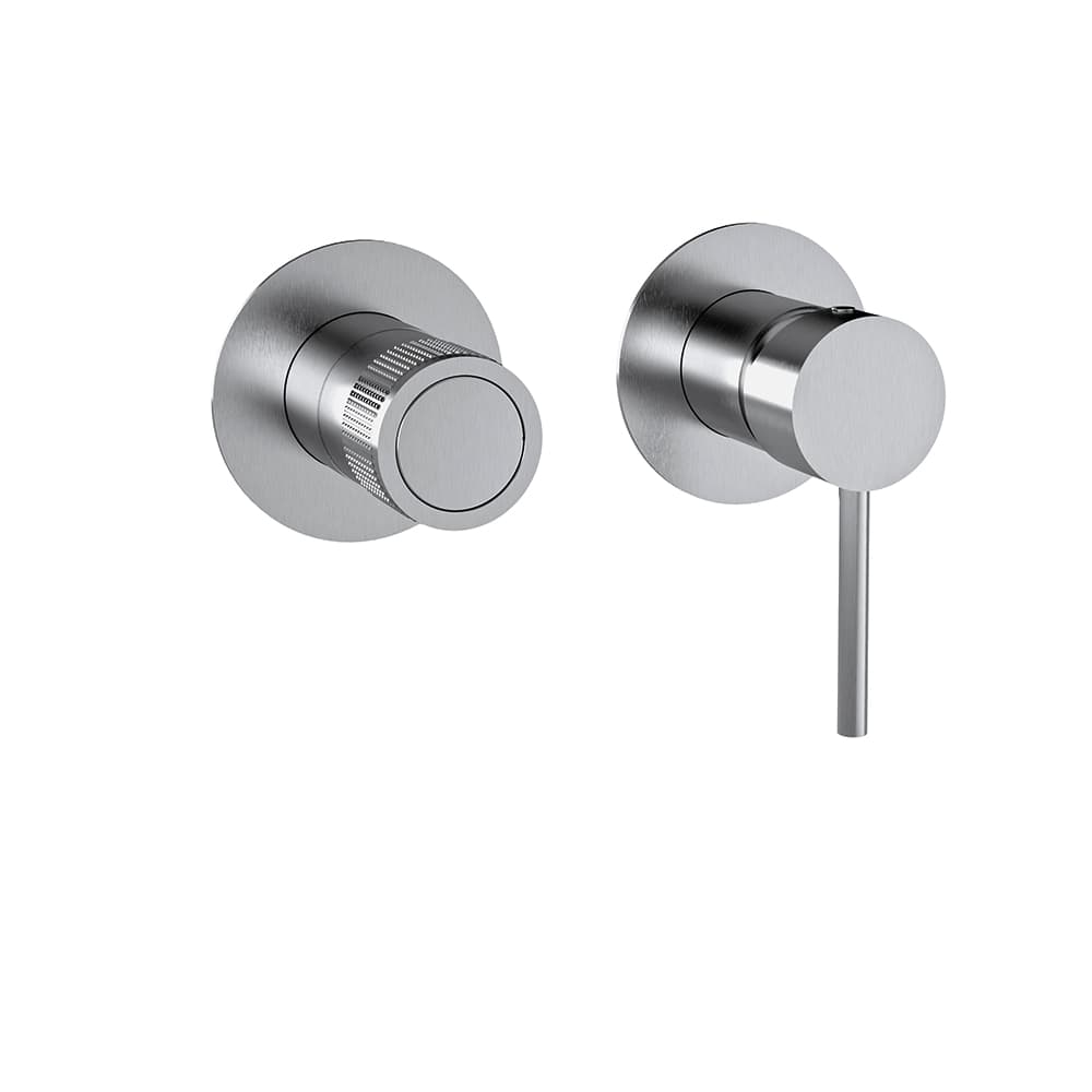 Mamma mia, misturadora monocomando de duche de encastrar, 2 vias, horizontal, Inox escovado