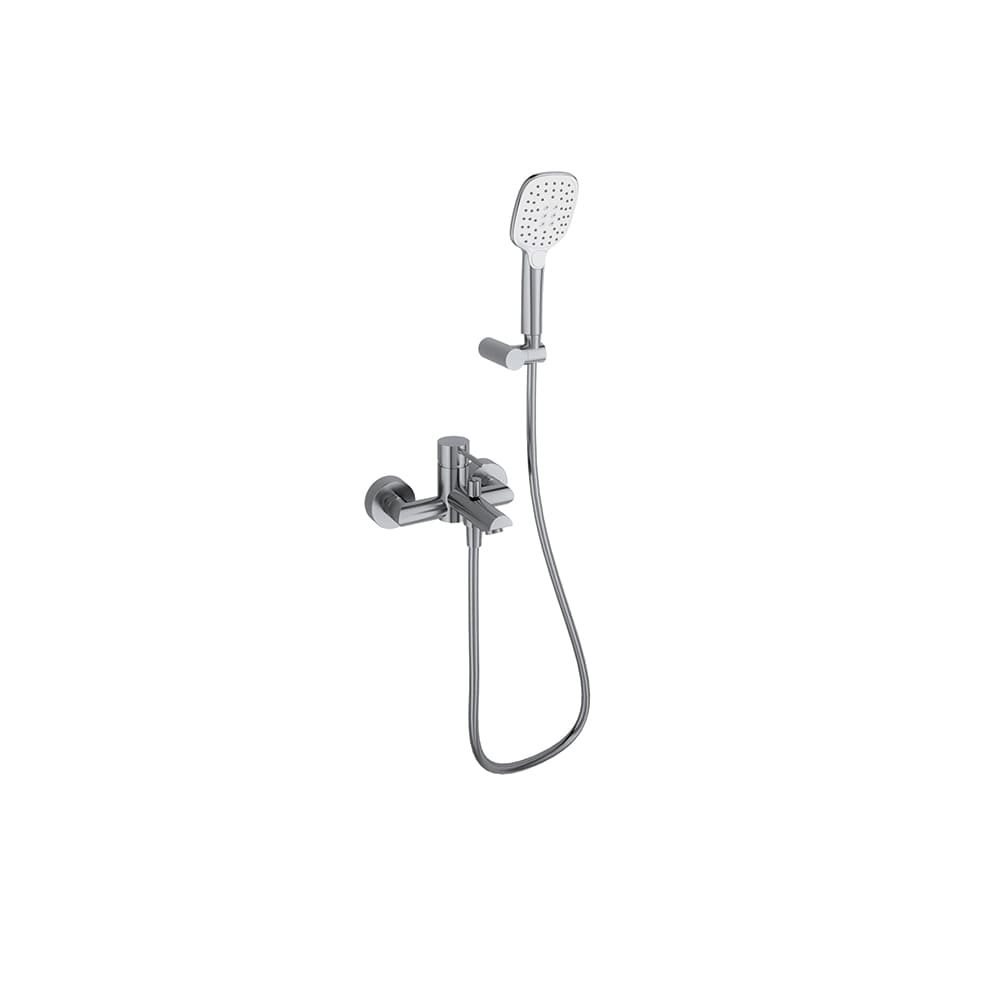 Mamma mia, mitigeur bain-douche avec ensemble de douche, Inox brossé