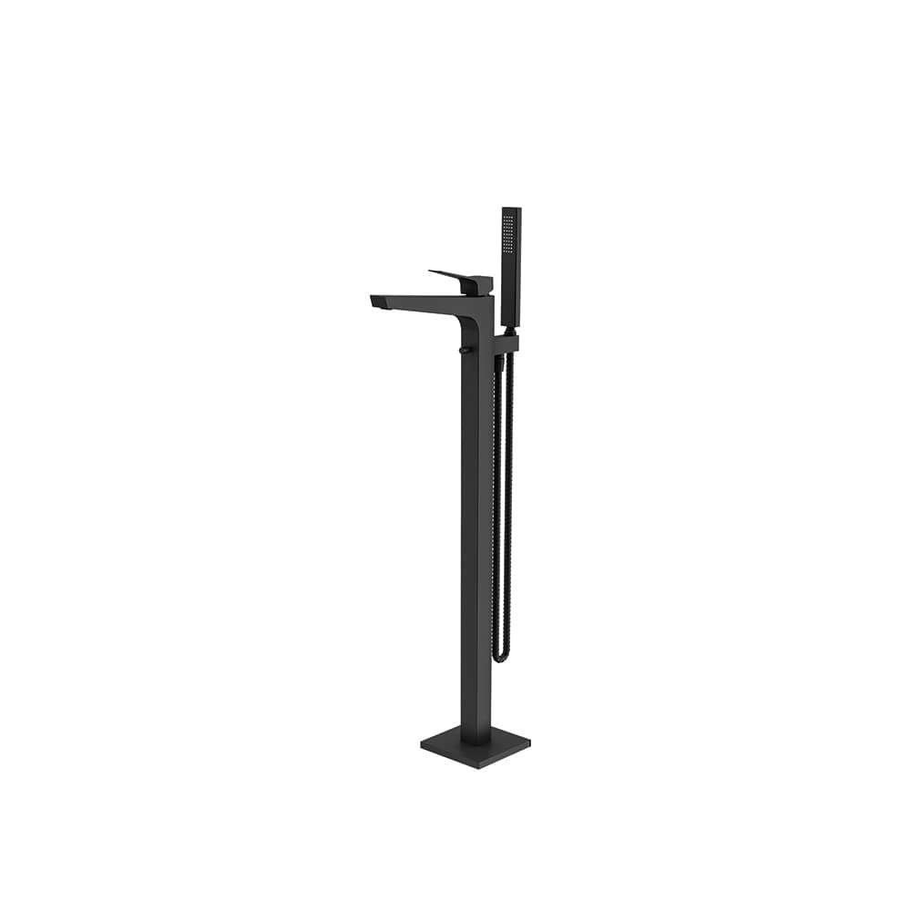 Prisma, columna monomando para bañera, Negro mate