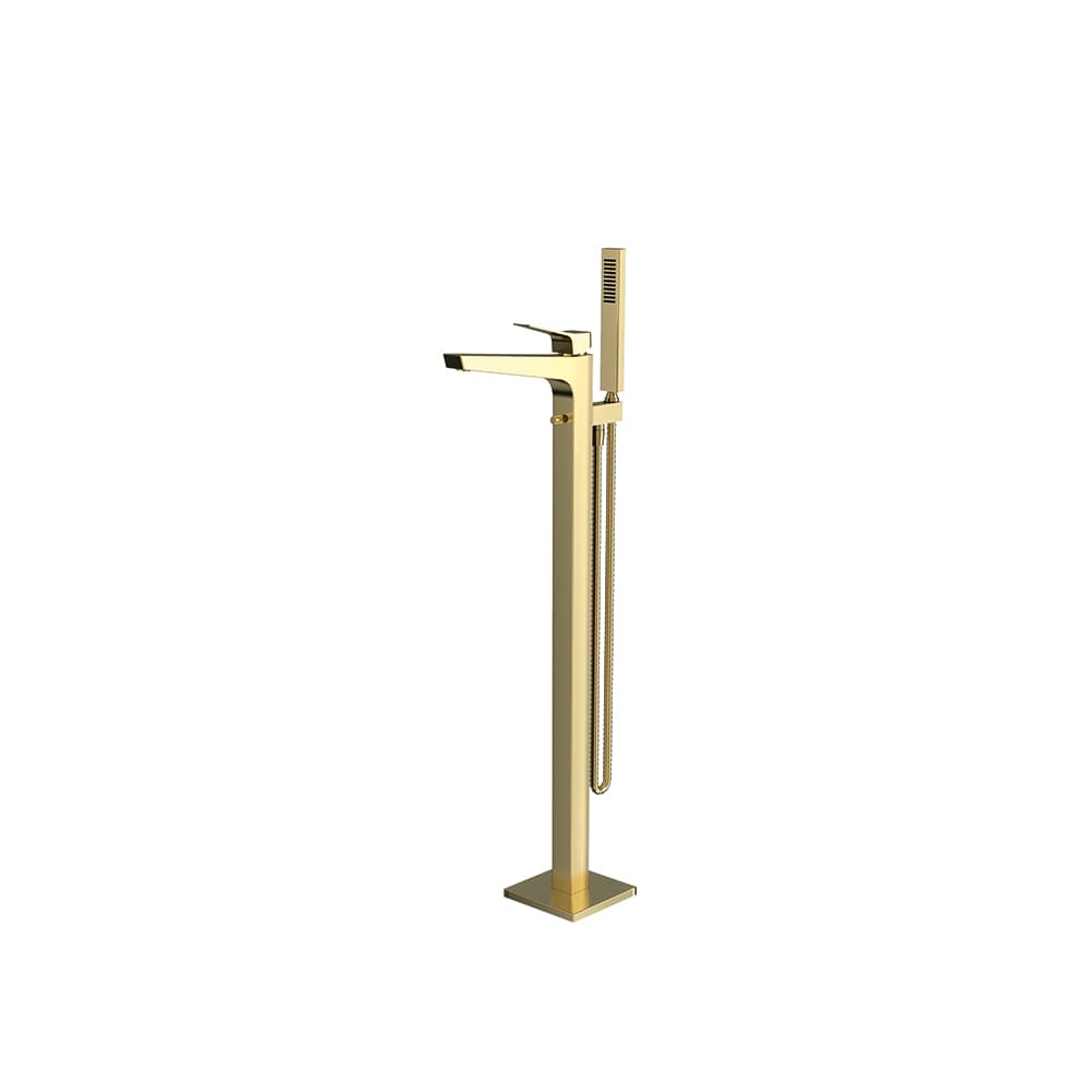 Prisma, floor-standing bath mixer, Brushed gold