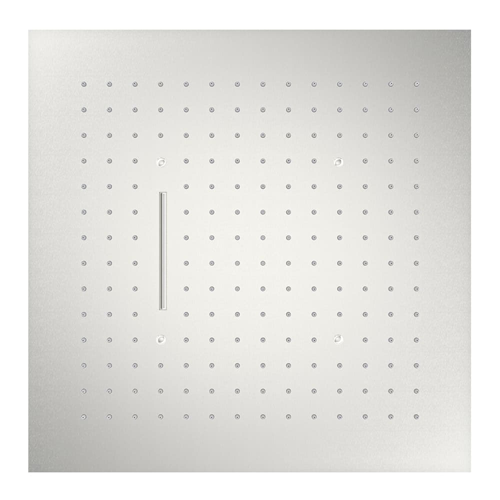 Hidroterapia, ruixador encastat quadrat de 450 mm i 2 vies, Inox raspallat