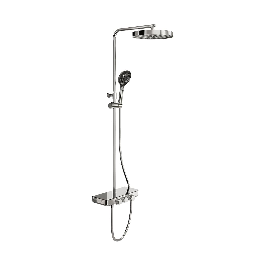 Rs smart, Duschsystem mit Thermostat und runder Kopfbrause Ø280 mm, Chrom