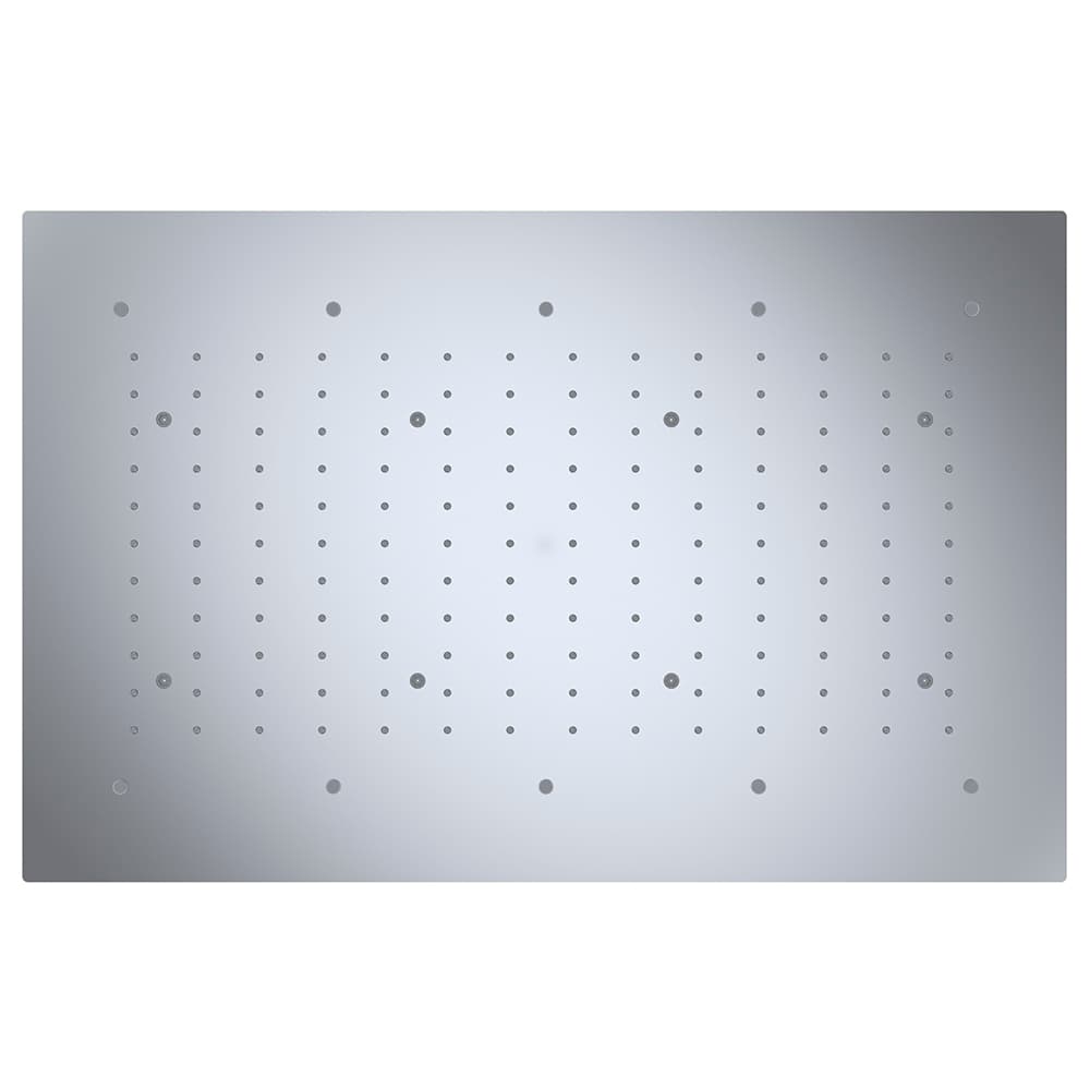 Hydroterapie, pomme de douche encastrée rectangulaire 450 x 700 mm avec fonctions pluie et brumisation, Chromé