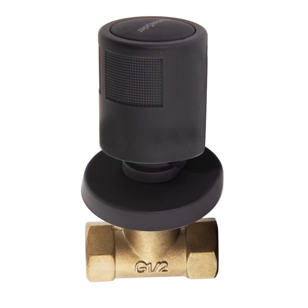 Termotech, llave de paso universal 1/2", apta para agua fría o caliente, Negro mate