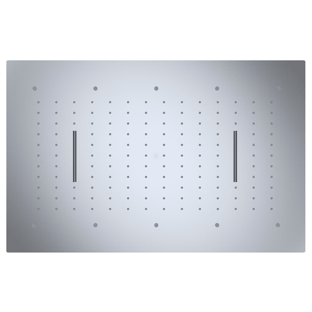 Hydroterapie, pomme de douche encastrée rectangulaire 450 x 700mm avec fonctions pluie et cascade, Chromé