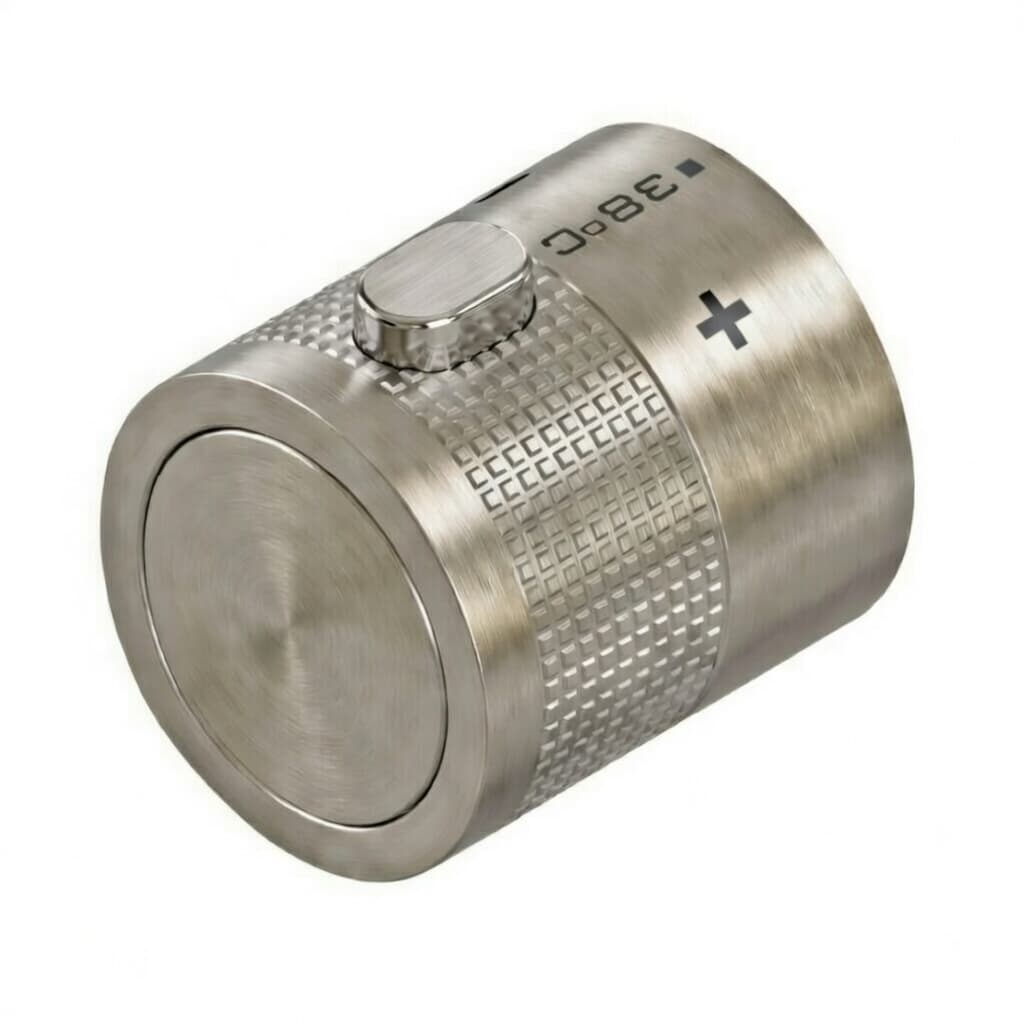 Mamma mia, volante con marcaje de temperatura, Inox cepillado