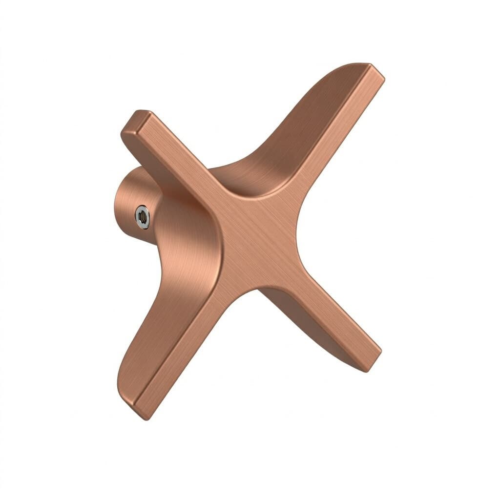 Adagio, cross handle and spindle for basin, sink and deck-mounted basin mixers, Brushed copper
