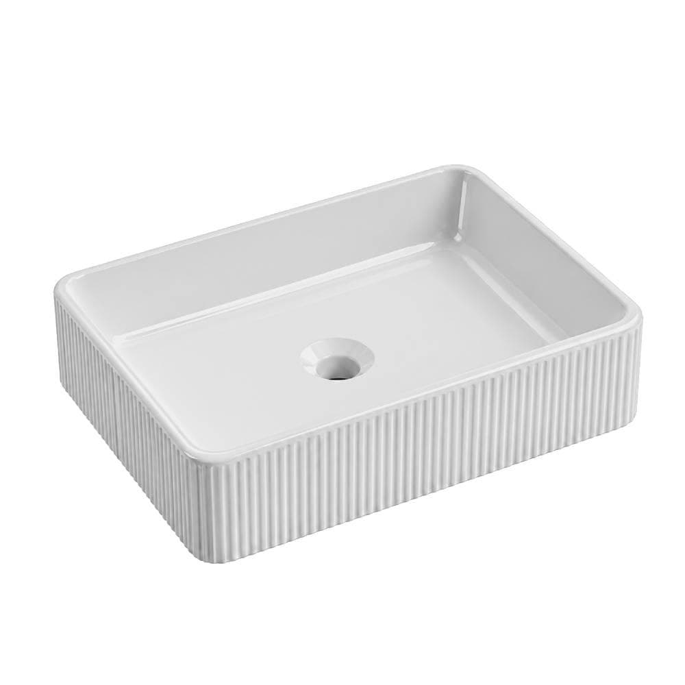 Carol, lavabo rectangular sobre encimera 500 x 340, Blanco
