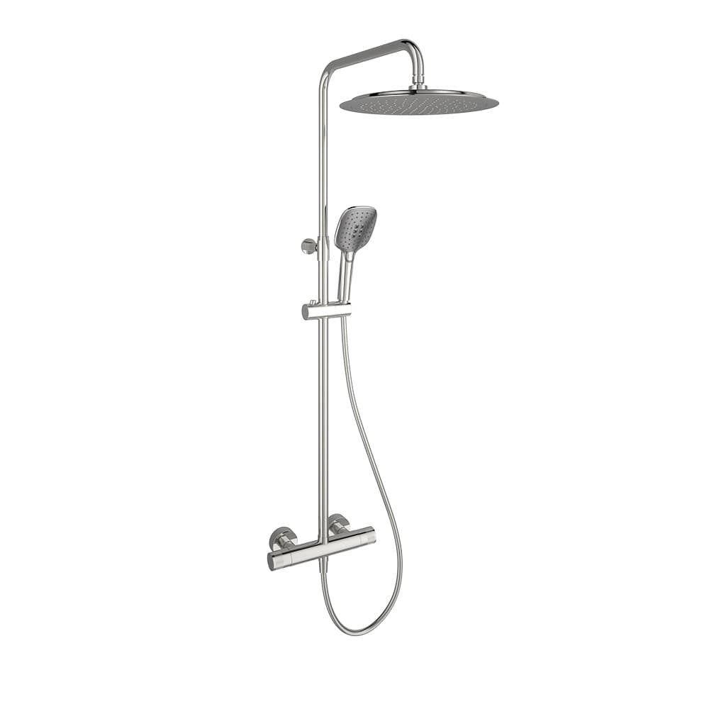 Mamma mia, shower column with Ø300mm shower head, Brushed stainless steel