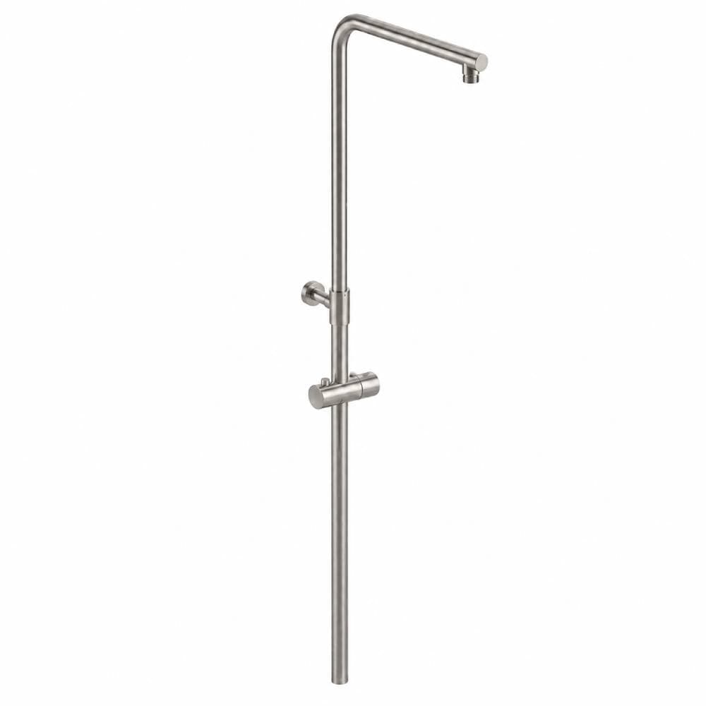 Hidroterapia, tubo telescopico a forma di L con attacco M16x1, senza deviatore, da Ø25 mm, Inox spazzolato