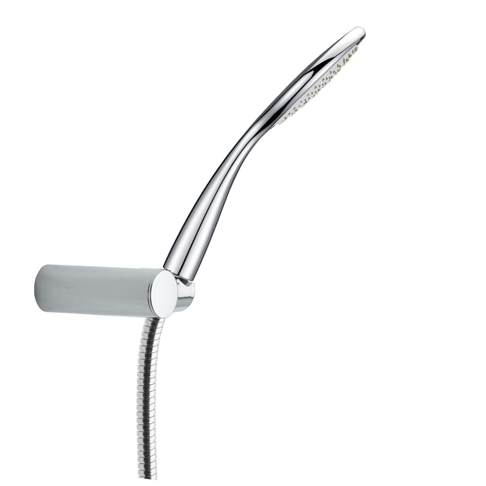 Hidroterapia, set ducha de mano minimalista de Ø100mm, flexo y soporte, Cromo