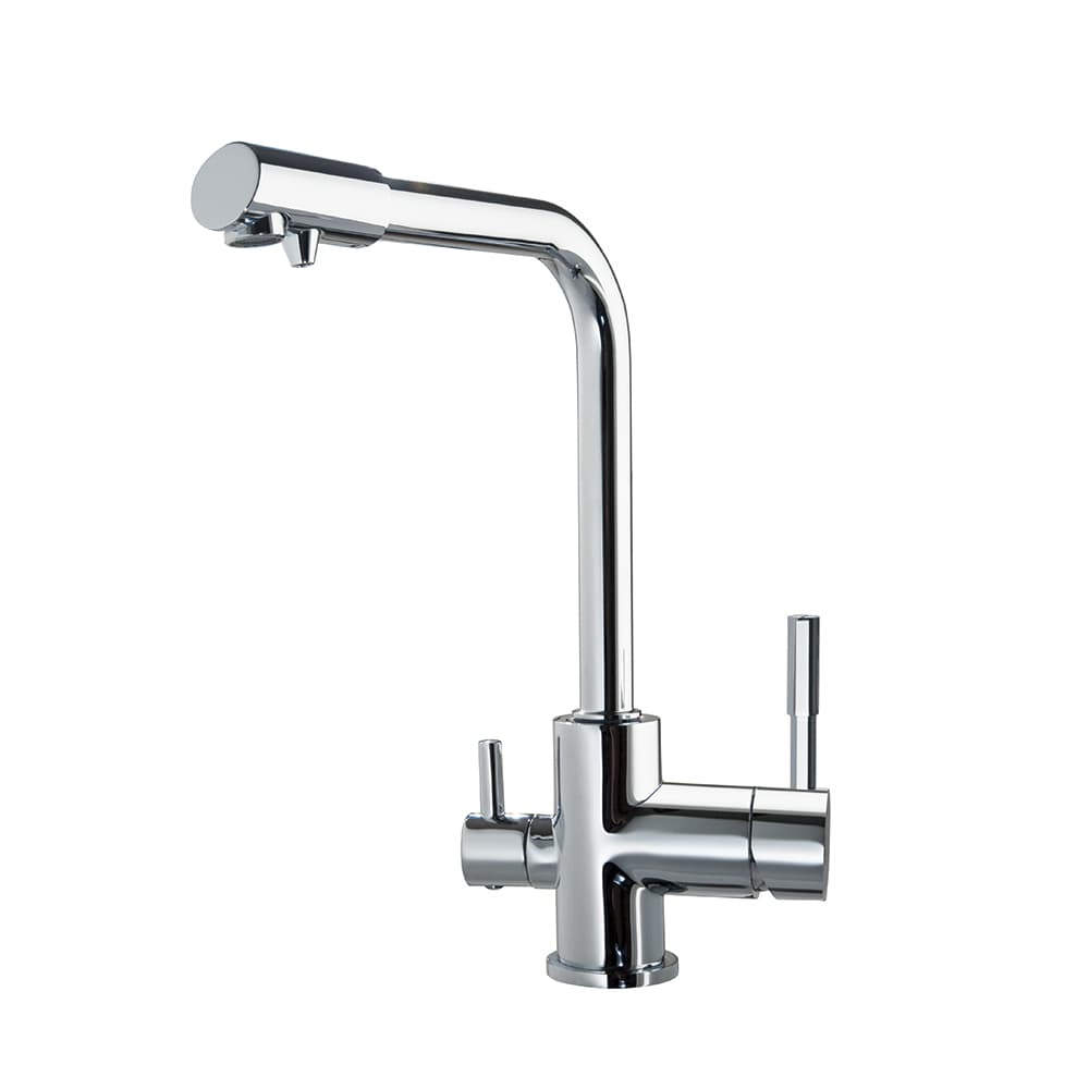 Kitchen, monomando de cocina con caño alto giratorio con circuito para agua purificada, Cromo