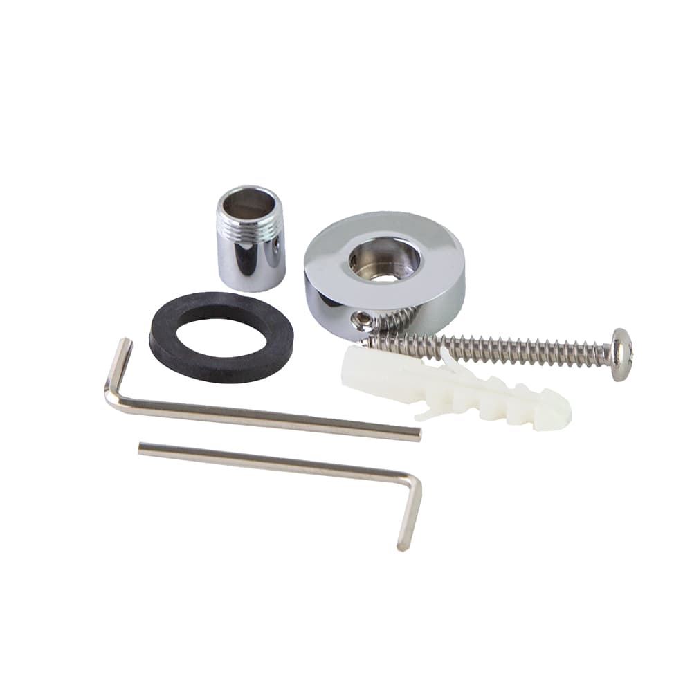 Hidroterapia, supporto di fissaggio per colonna a base corta e tubo da 15mm per T100, DN130, Cromo
