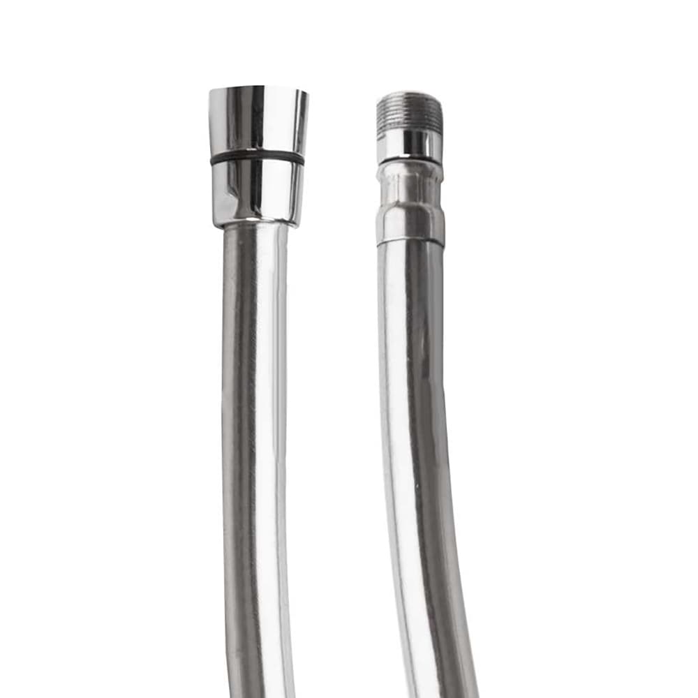 Hidroterapia, flexo para ducha de PVC plata de 1,60m con conexiones G1/2"–M15x1 y sistema antitwist, Gris plata
