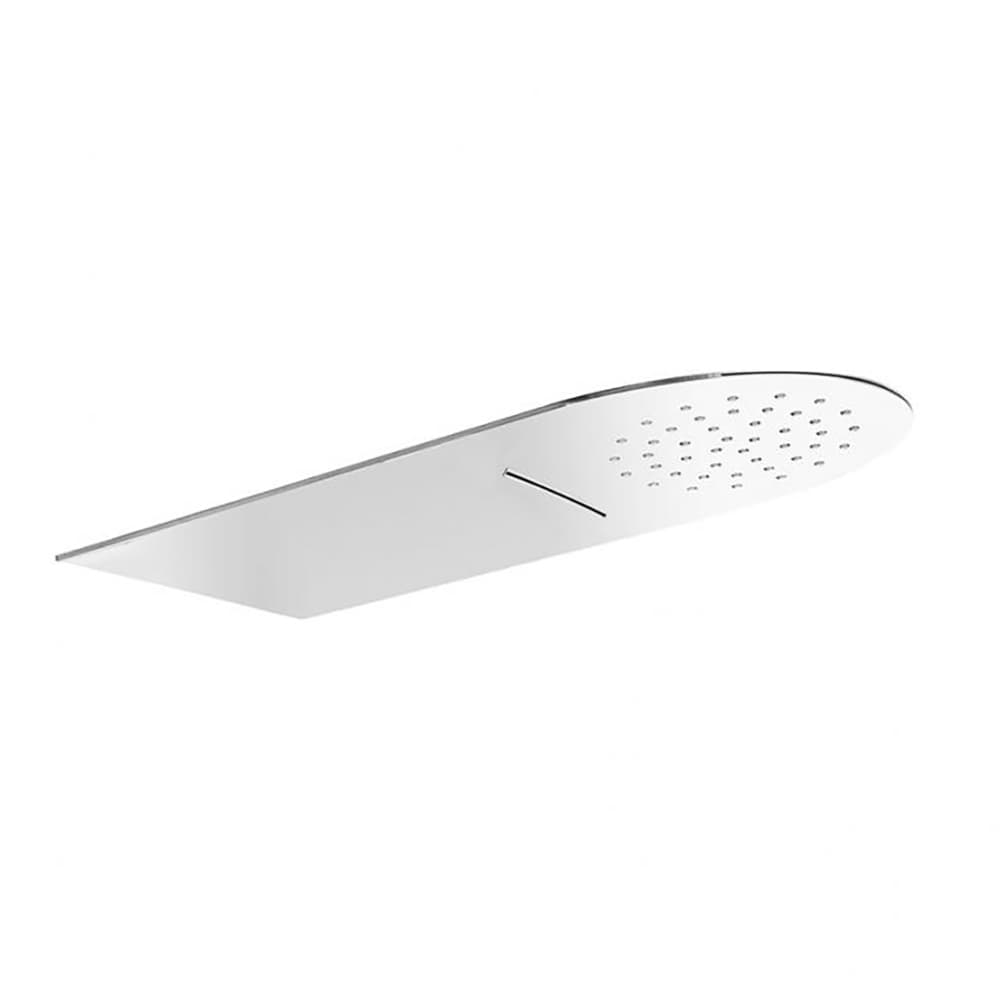 Hidroterapia, ruixador de paret semicircular de metall extraplà 2mm, amb sortida pluja i cascada, Crom