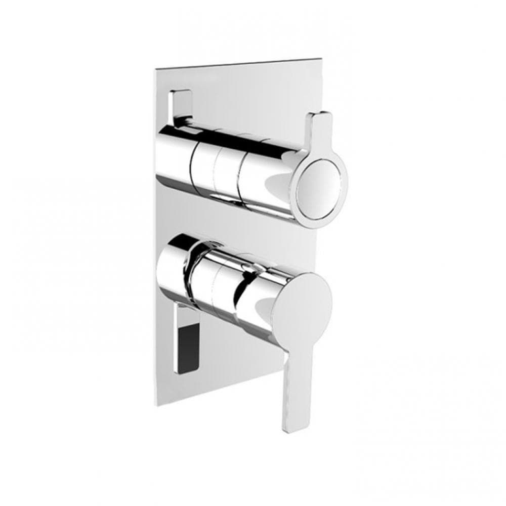 Blautherm, aixeta monocomandament de dutxa encastada metàl·lica de 2 vies amb placa quadrada ultraslim, cromada