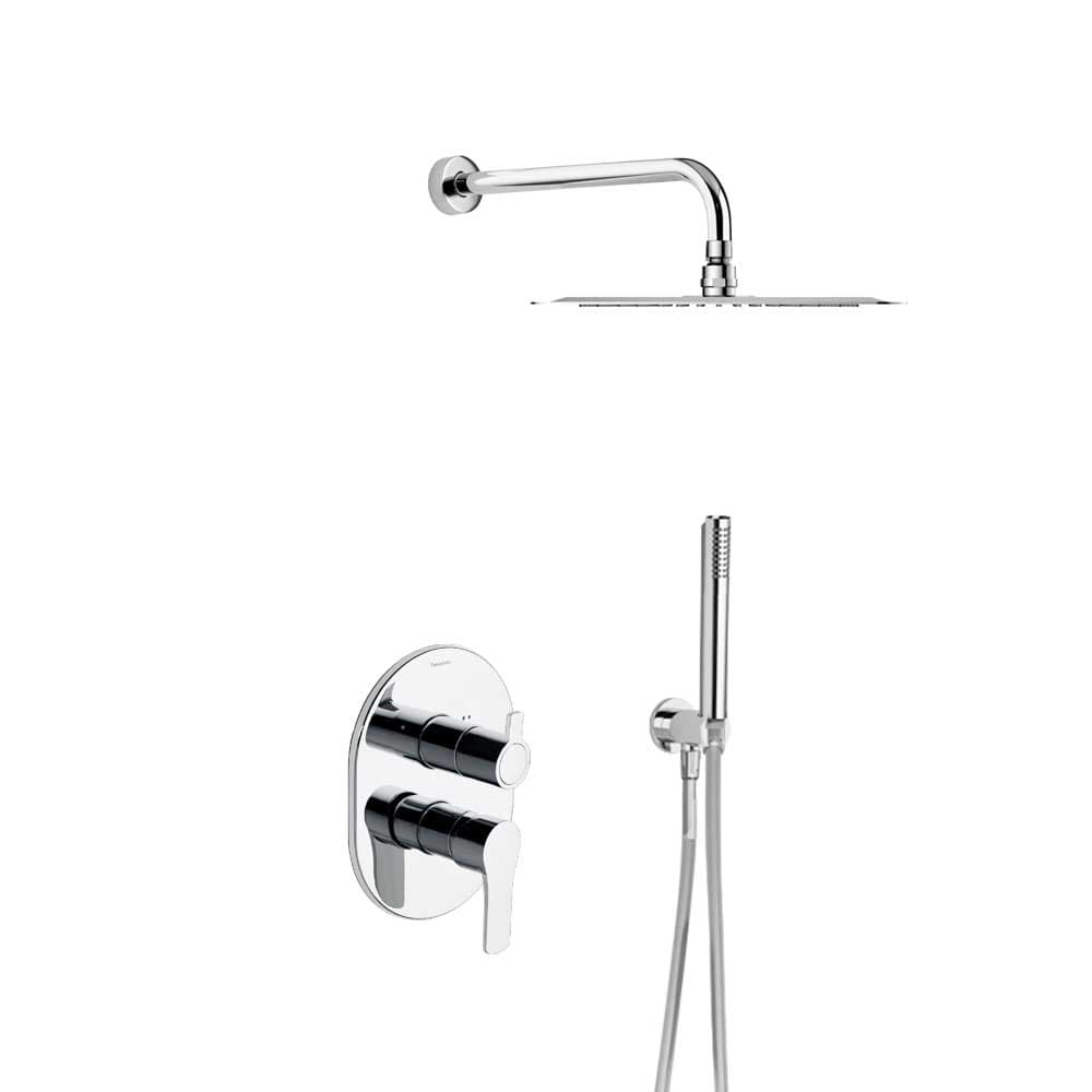 Titanium, ensemble mitigeur à encastrer ABS 2 voies avec pomme de douche Ø240mm, Chromé