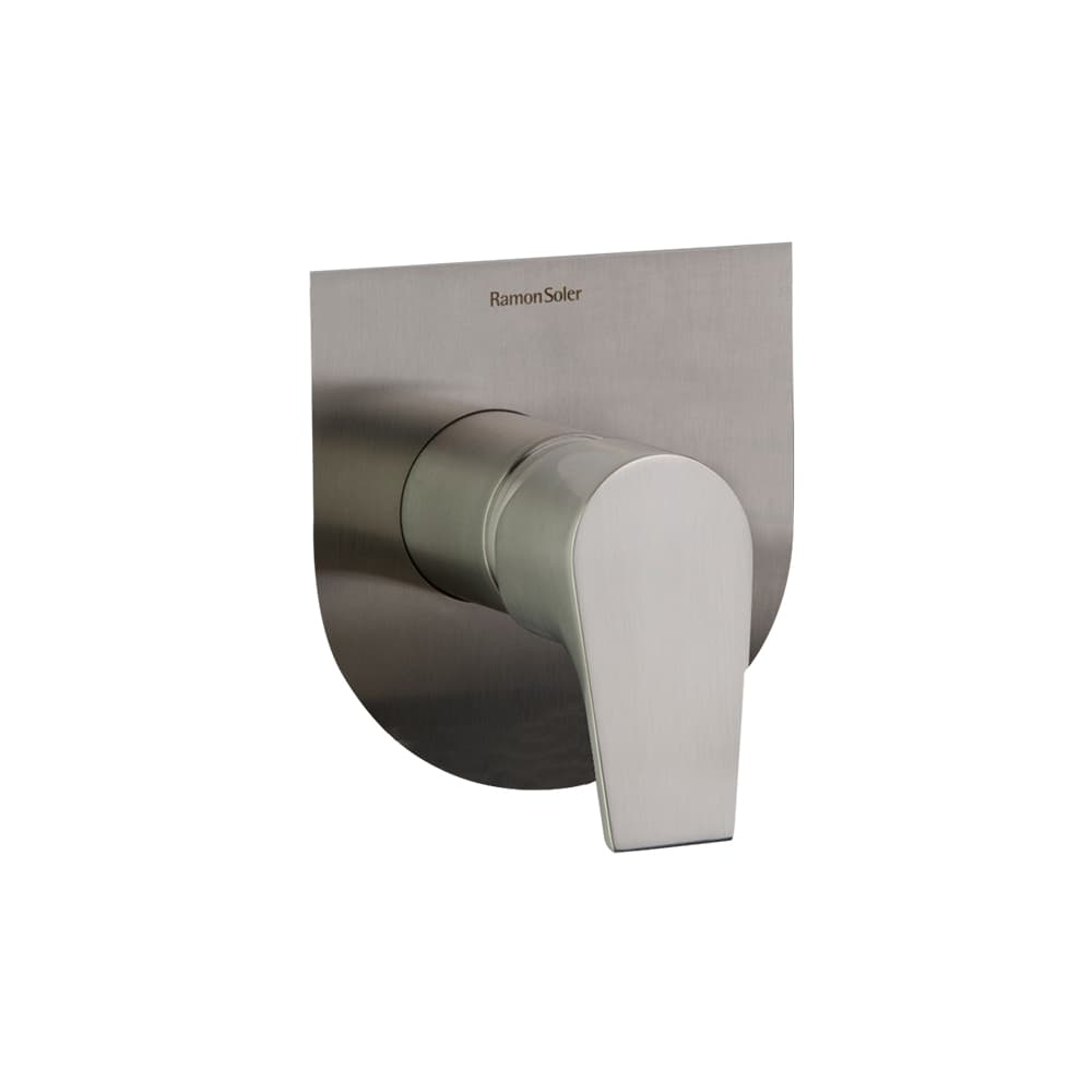 Urban chic, mitigeur de douche encastré métallique 1 voie avec plaque de finition ultraslim, Nickel brossé