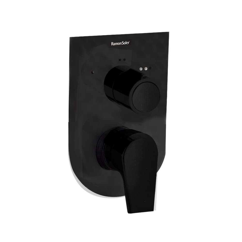 Urban chic, ducha empotrada de pared de 2 vías S2, Negro mate