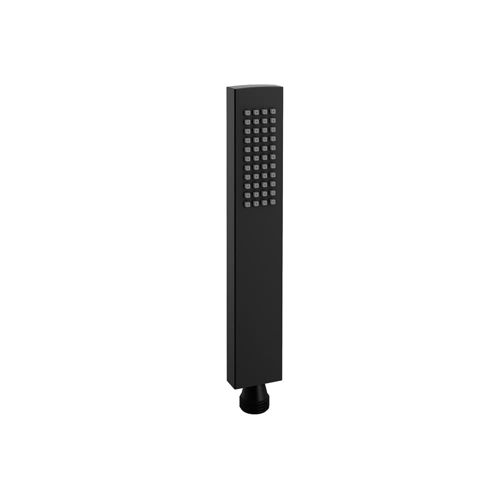 Hidroterapia, ducha de mano rectangular con 1 funcion de metal, Negro mate
