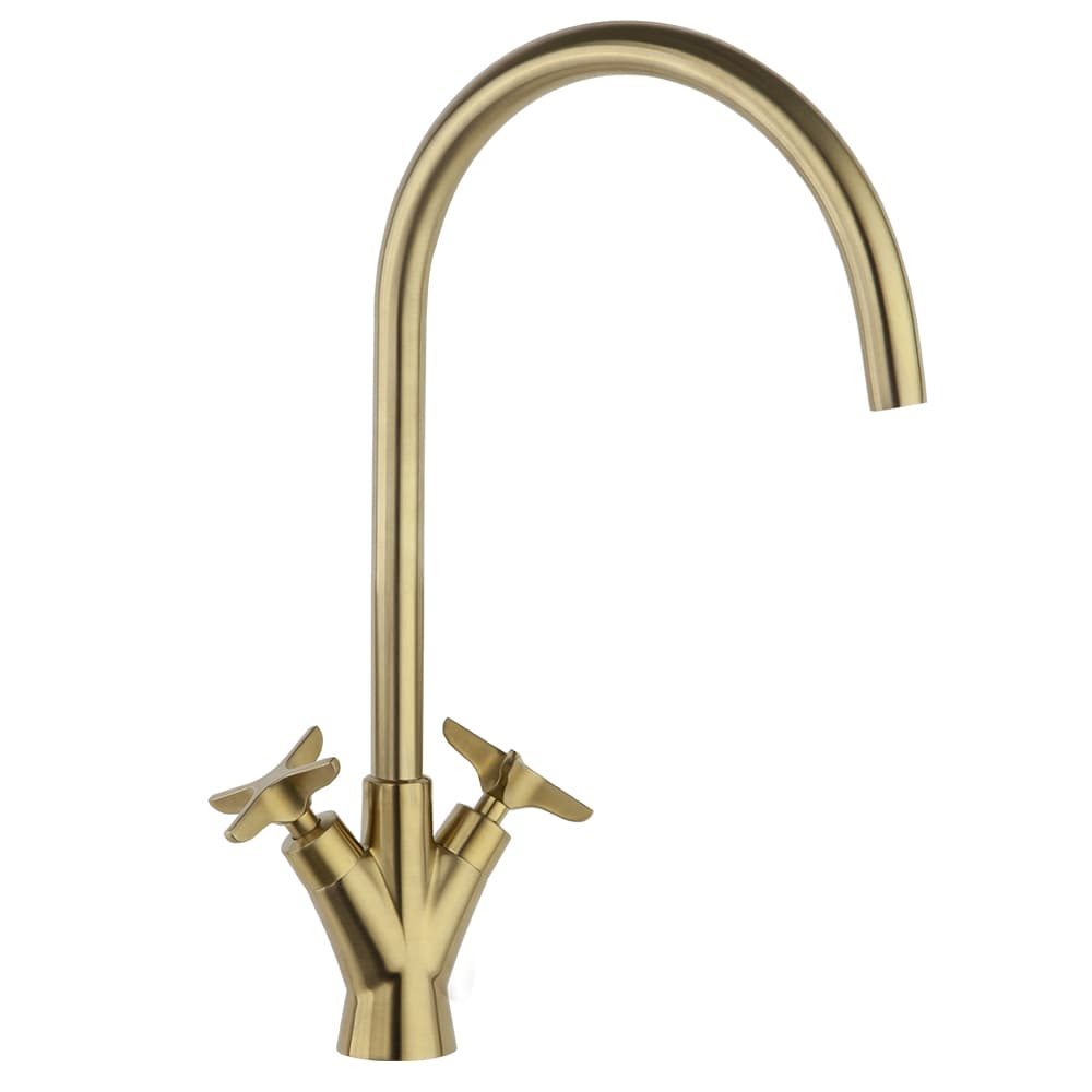 Adagio, Breeam, bimando de cocina con caño giratorio 220mm, Oro cepillado