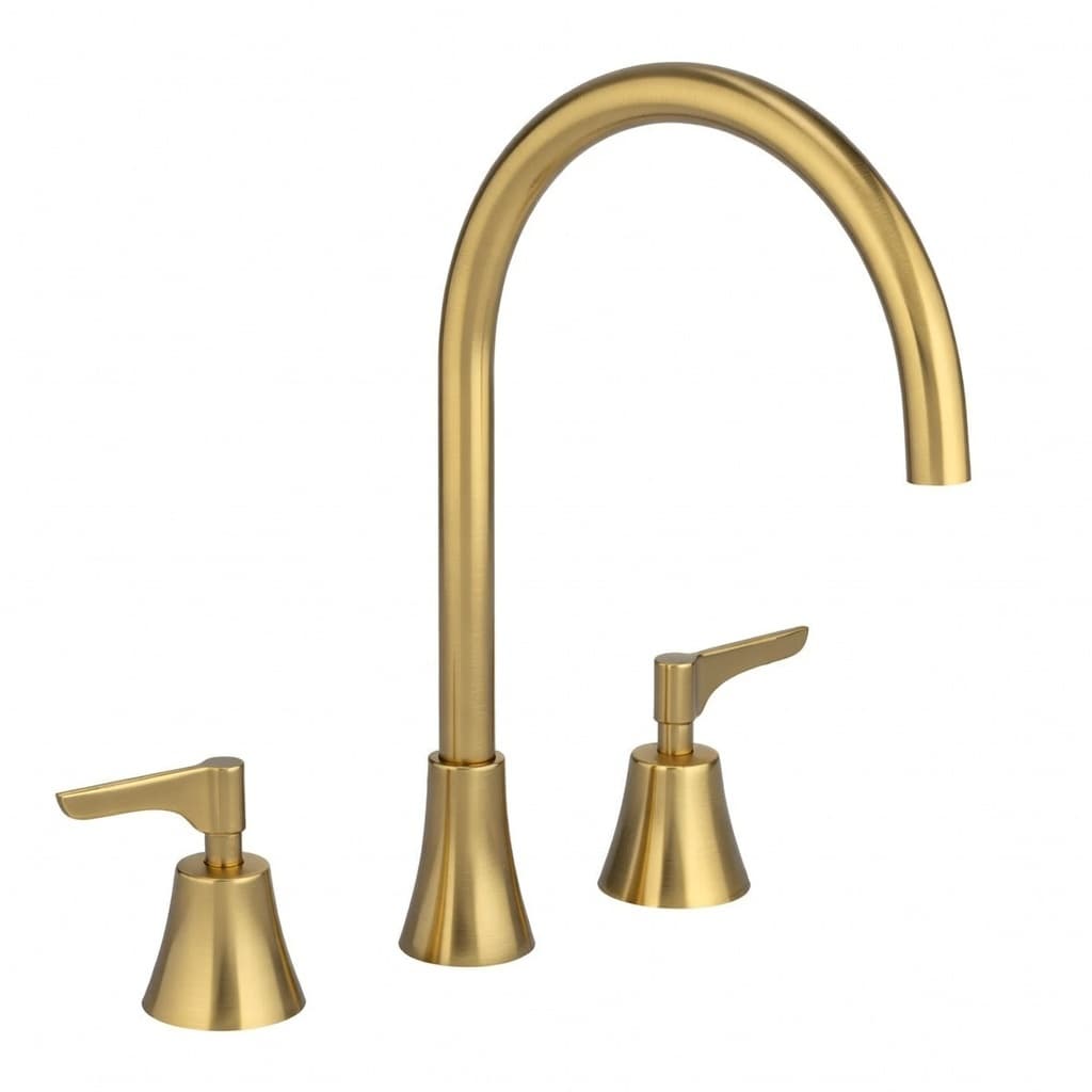 Adagio, Breeam, aixeta bicomandament de lavabo de taulell amb broc 190mm,, Or raspallat