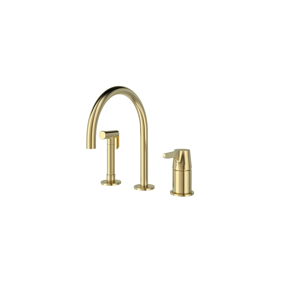 Adagio, fregadero de repisa con duchita y caño de 190mm, Oro cepillado