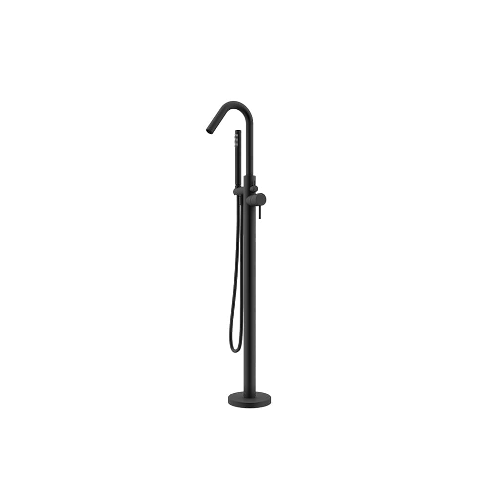 Odisea, floor-standing bath mixer with shower set, Matt black