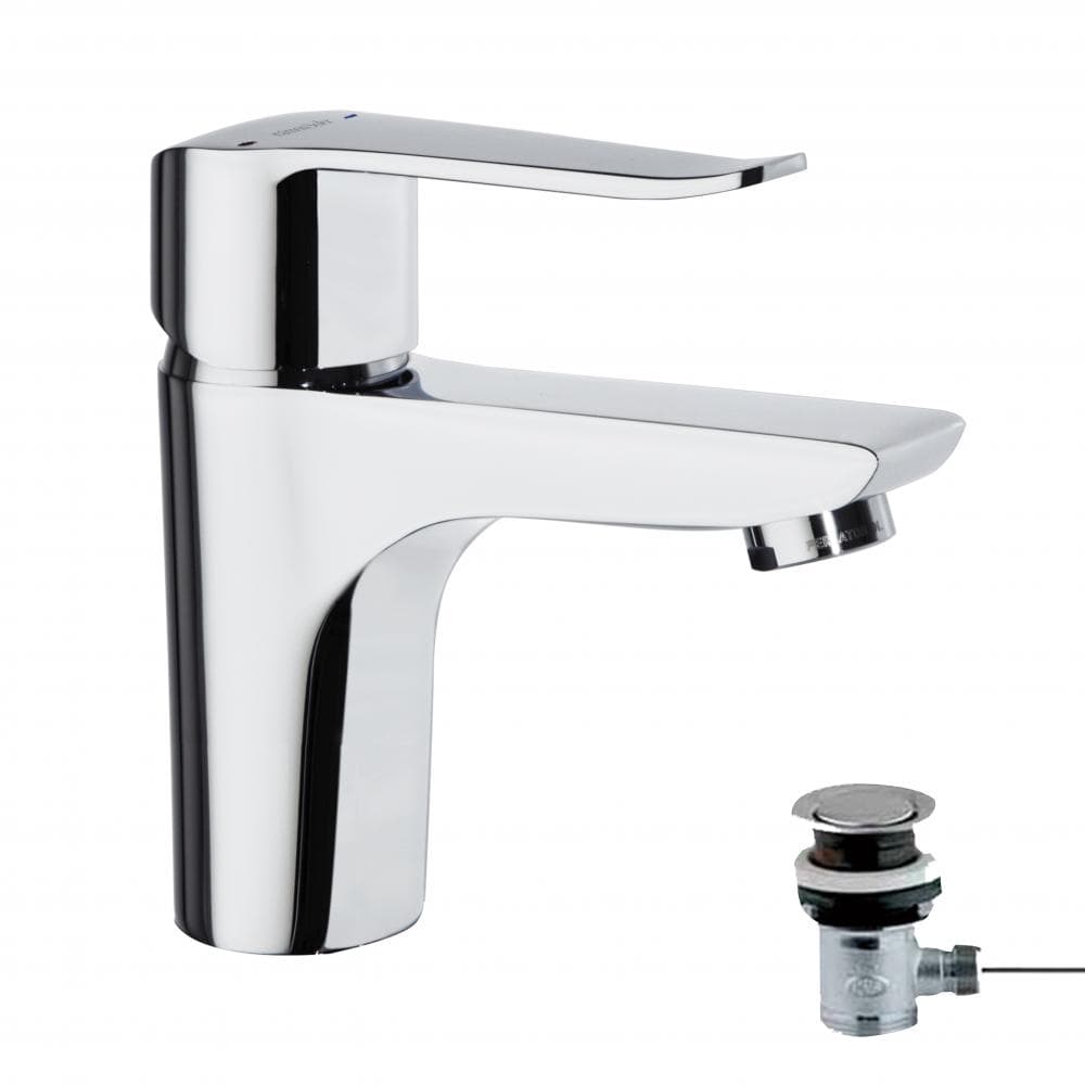 Ypsilon plus, aixeta monocomandament de lavabo d'obertura en fred amb vàlvula automàtica, Crom