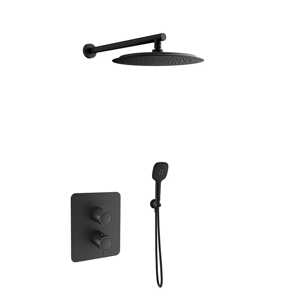 Blautherm, thermostatic mixer set, Matt black