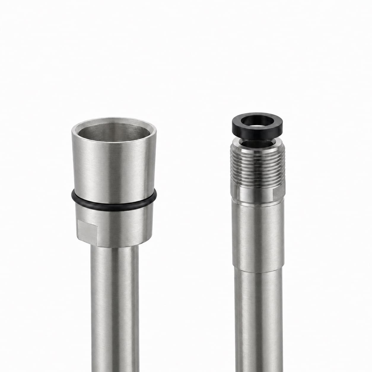 Hidroterapia, cono G1/2"–M15x1 con flexo de nylon negro de 2,00m para extraíbles, Niquel cepillado