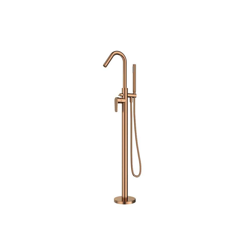 Alexia, columna monomando para bañera, Cobre cepillado