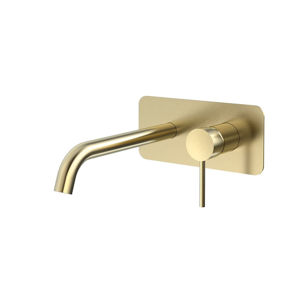 Mamma mia, aixeta monocomandament de lavabo encastada de paret amb broc de 19cm, Or raspallat