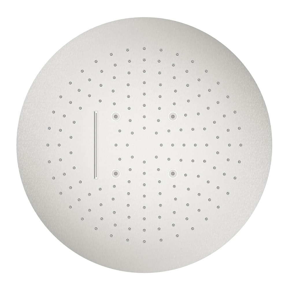Hidroterapia, ruixador encastat rodó de Ø450mm i 2 vies, Inox raspallat