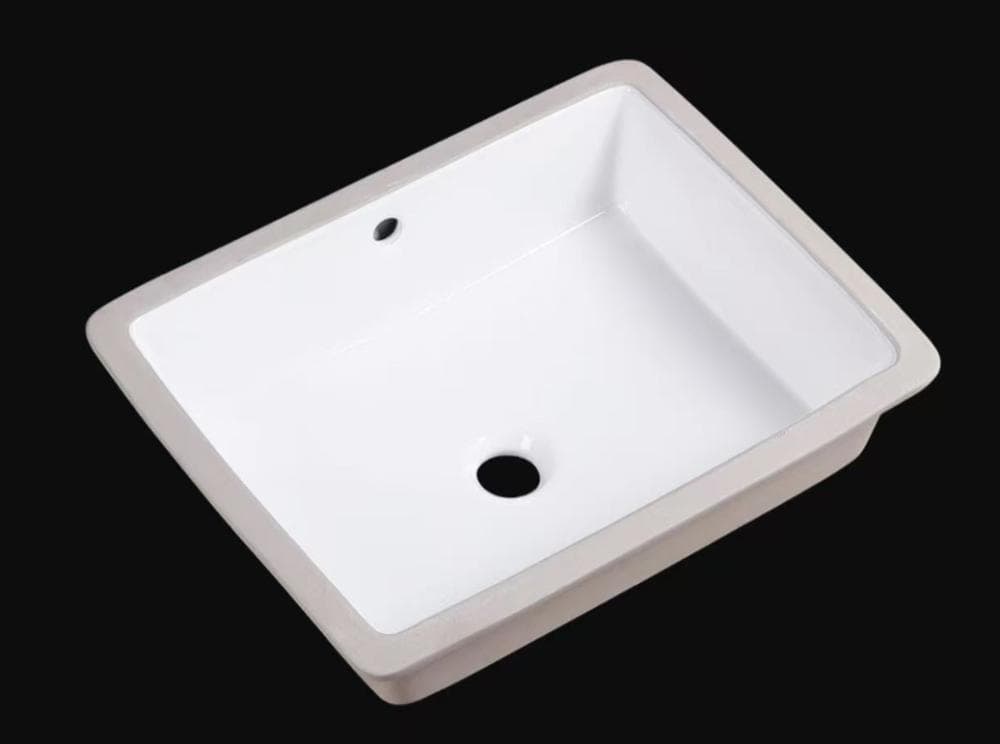 Kendra, lavabo rectangular bajo repisa 500x400, Blanco