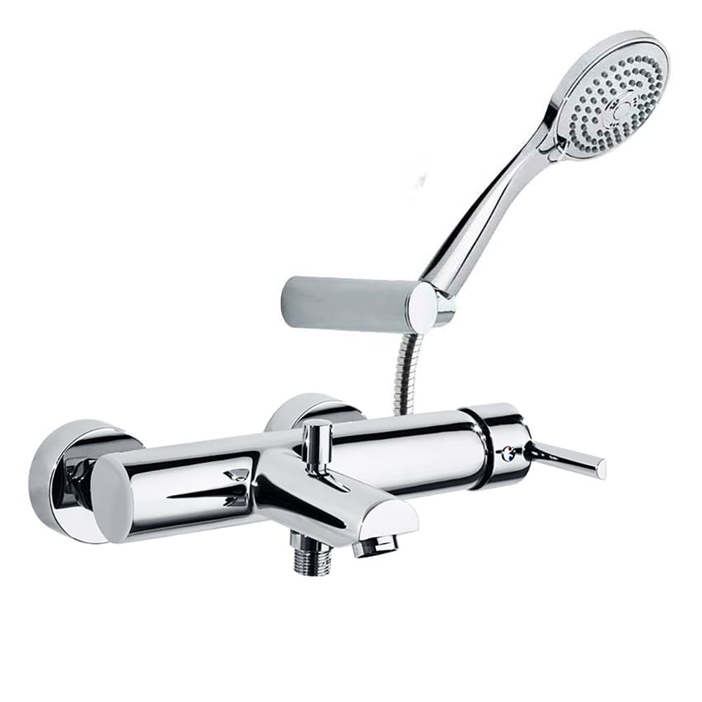 Drako, mitigeur bain-douche avec ensemble de douche, Chromé